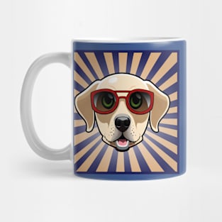 Red Sunglasses Golden Retriever Puppy Mug